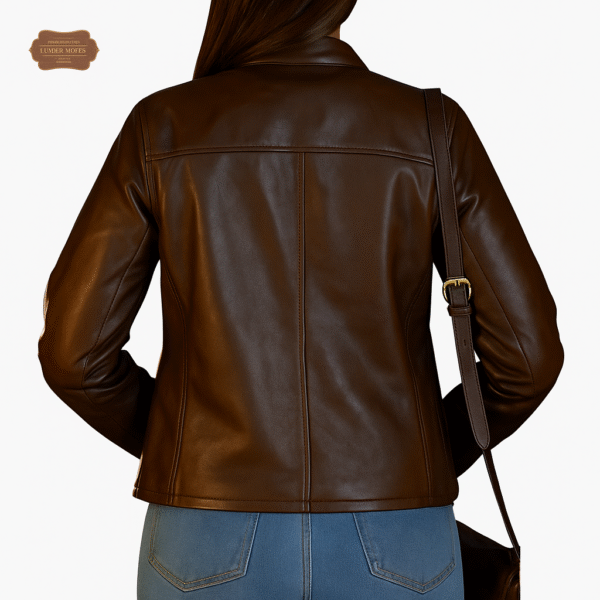 Plain Leather Jacket Women - Image 4