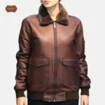 Women bomber leather jacket
