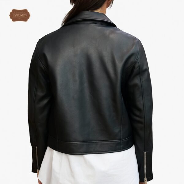 Women Biker Jacket Black - Image 2
