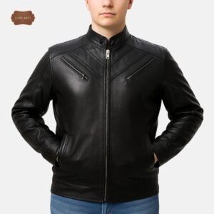 Sheep Leather Jacket Black Men