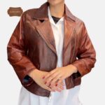 Women Brown Biker Jacket